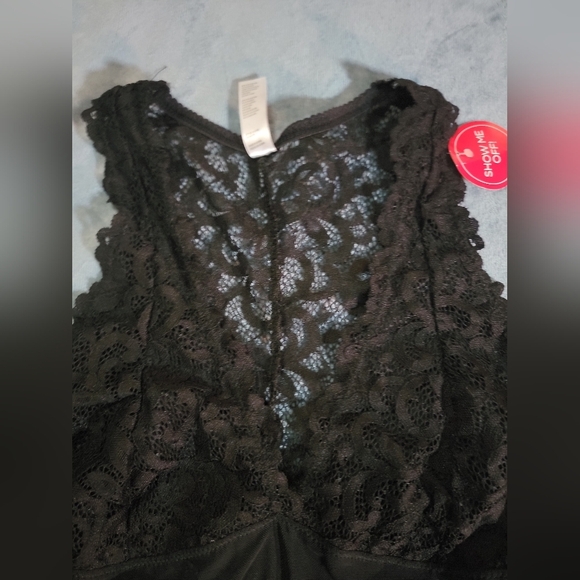 Marilyn Monroe IntimaElegant Black Sheer Lace Bodysuit Womens XL - Picture 10 of 12